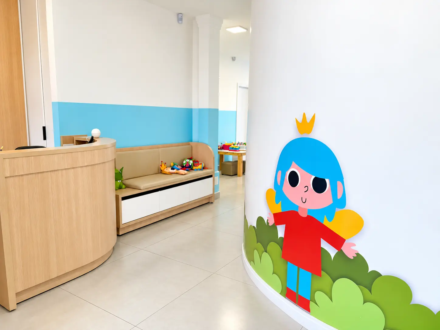 Ambiente infantil colorido da unidade modelo em Cascavel